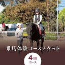 【ふるさと納税】乗馬体験コースチケット4回コース｜乗馬体験 レンタル付 乗馬 乗馬散歩 馬 自然 初心者 安心 スポーツ アウトドア