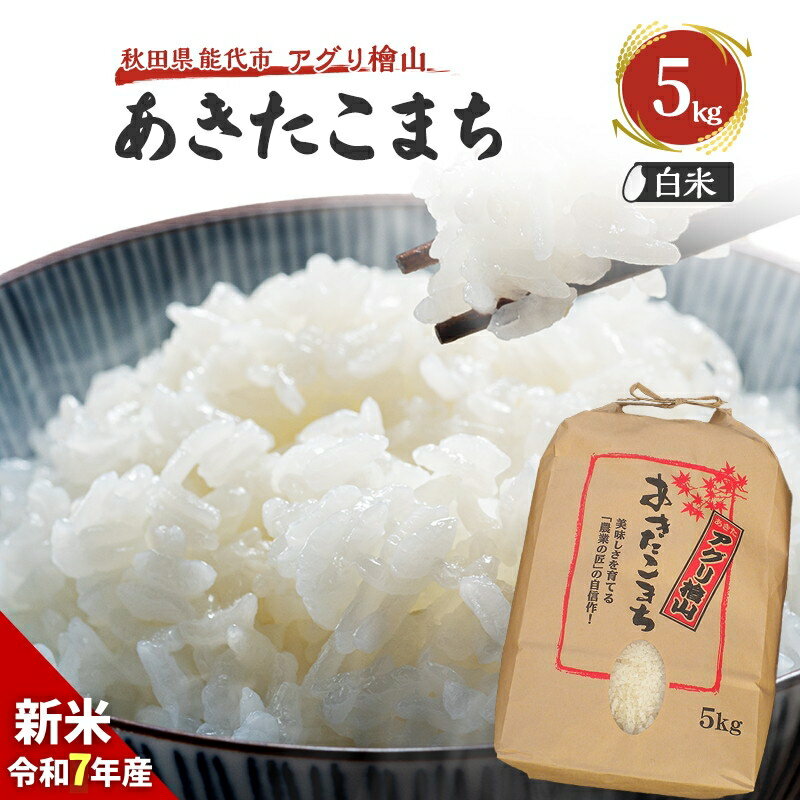 【ふるさと納税】【新米先行予約】新米 令和7年 秋田県産 あきたこまち 5kg 精米 白米 米 お米 おこめ こめ コメ 令和7年産 ブランド米 ご飯 秋田 秋田県 能代市　お届け：10月上旬頃から順次出荷予定