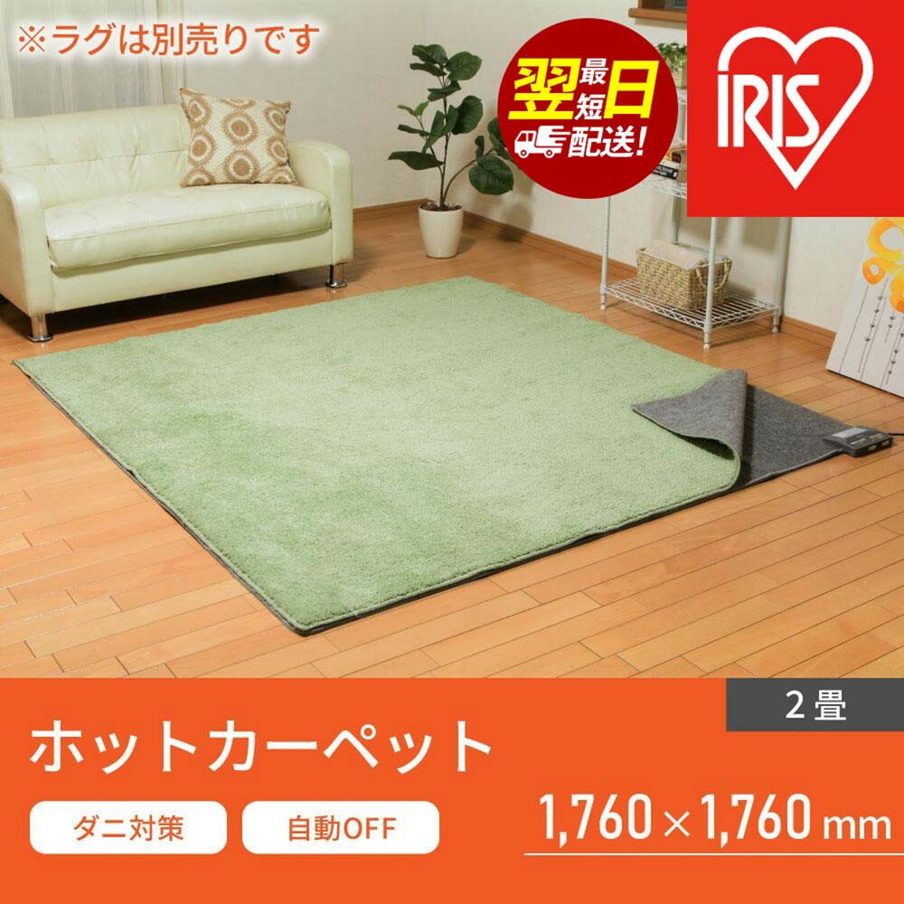 【ふるさと納税】 ホットカーペット 2畳 アイリスオーヤマ 176×176cm グレー 電気カーペット ホットマット ホットカーペット本体 電気マット カーペット マット 正方形 自動OFF ダニ退治 温度 オフィス リビング 子供部屋 勉強 おすすめ 人気 アイリス IHC-20-H