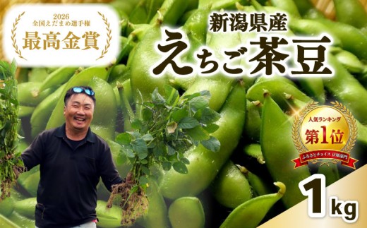 【2027先行予約】 最高金賞 令和9年産 えちご茶豆 1kg 早期予約 新発田産 枝豆 予約 夏限定 茶豆 早生 えだまめ ちゃまめ 新潟の枝豆 新発田の枝豆 新潟 新発田 数量限定 季節限定 ブランド おすすめ 夏 えちご 越後 genzou001_01
