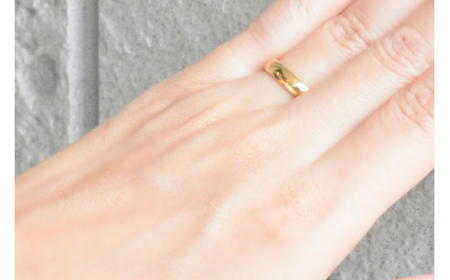 k18 甲丸リング 17号 [シエロ 山梨県 中央市 21470918-m] 指輪 リング  4mm レディース メンズ イエローゴールド 幅広 甲丸 地金リング 18k 18金 ユニセックス No.