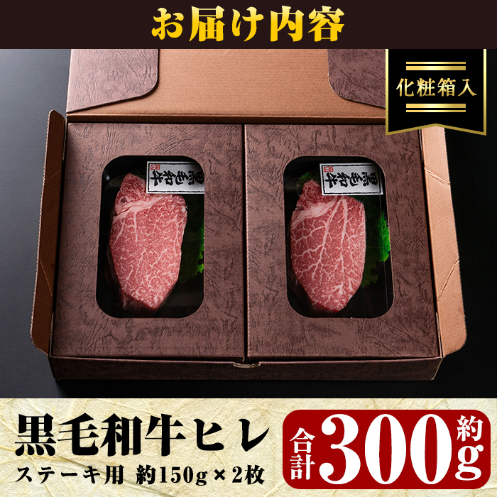 C-066 黒毛和牛ヒレステーキ約300g(約150g×2枚)【きりしま畜産】