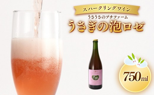 スパークリングワイン うさぎの泡ロゼ　750ml｜ うさうさのプチファーム スパークリング ロゼワイン 信州 人気 おすすめ 泡  お酒 アルコール 飲料 ワイン ギフト プレゼント お祝い 長野県 大町市 ふるさと納税