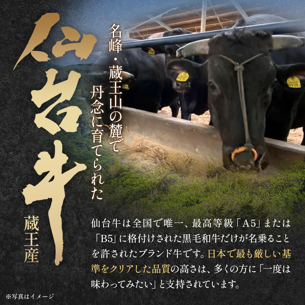 蔵王町産【A5仙台牛】芯厚 シャトーブリアン 200g×2（計400g）／200g×4（計800g）　【04301-1029・1030】_イメージ3