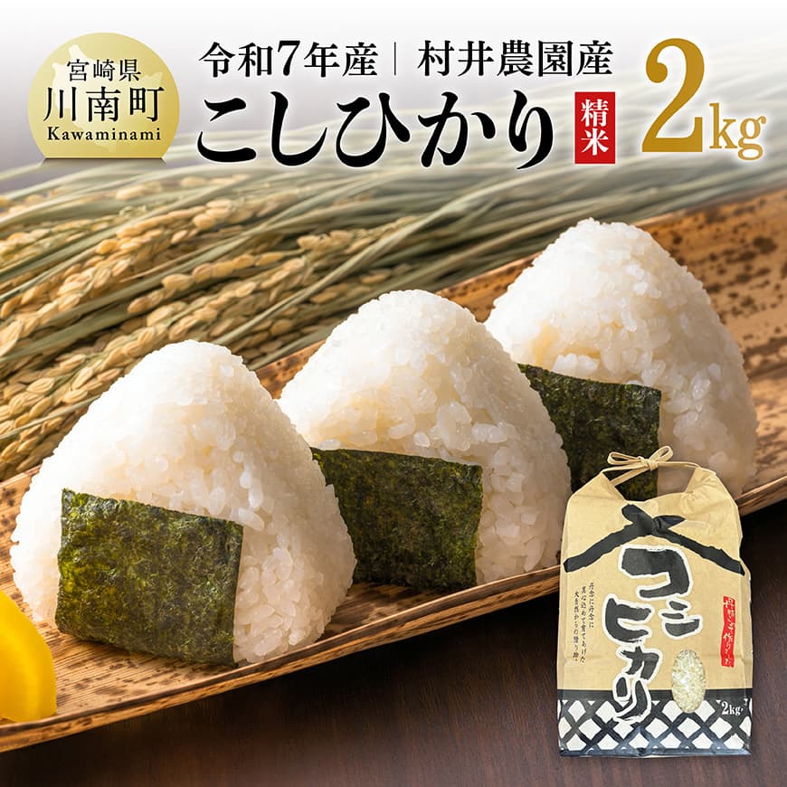 【令和7年産】宮崎県産米　村井農園産こしひかり（精米）2kg　米 お米 新米 白米[C10003]