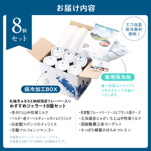 札幌市ふるさと納税限定フレーバー入りセット　8個 | ジェラート アイス 北海道 札幌市