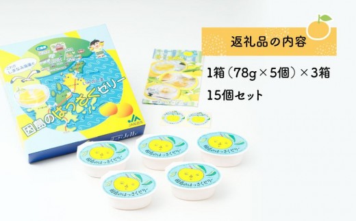 因島のはっさくゼリー（78g×5個×3箱）15個セット