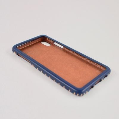 ふるさと納税 七尾市 【iPhoneXSMax用】本革ケース/ブルー/ハンドメイド