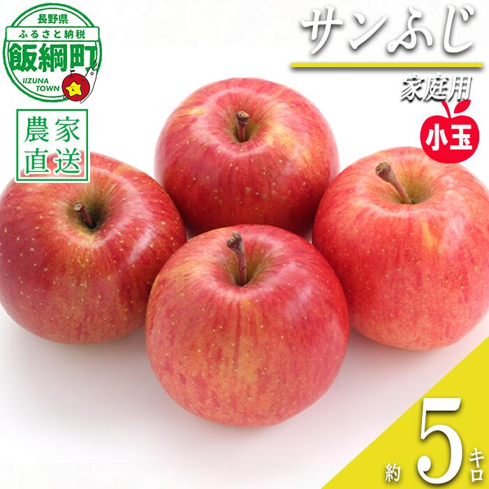 【ふるさと納税】 りんご 飯綱 サンふじ 家庭用 ( 小玉 ) 5kg 永正の地蔵尊神谷農園 沖縄県への配送不可 令和8年度収穫分 長野県 飯綱町 〔 信州 果物 フルーツ リンゴ 林檎 長野 12000円 予約 農家直送 〕発送時期：2027年1月上旬〜2027年3月上旬 {**}