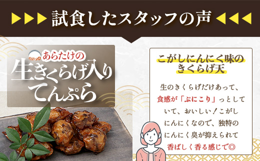 熊本グッドプロダクト賞 ! 生きくらげ入り てんぷら～焦がしニンニク入 4袋 セット 真空パック さつまあげ さつま揚げ つけあげ きくらげ キクラゲ 木耳 魚介 熊本県 多良木町 あらたけ蒲鉾店 1