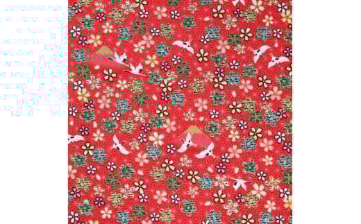 【レッド】紀州晒 紀州和晒 シーチング コットン 綿 綿100% 生地 布  民芸 和柄 花柄 小柄 桜 鶴 麻 富士山  和風 WAGARA おしゃれ ハンドメイド 手芸 手作り 3m 約110cm