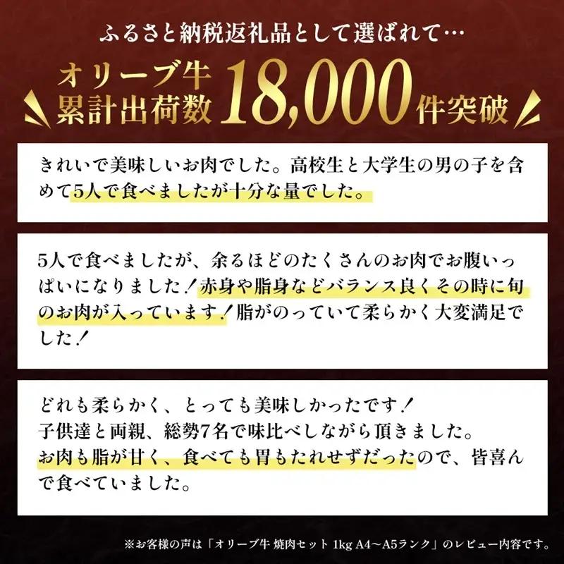 オリーブ牛 黒毛和牛 焼肉 香川県産 オリーブ牛【1kg(500g×2p)】