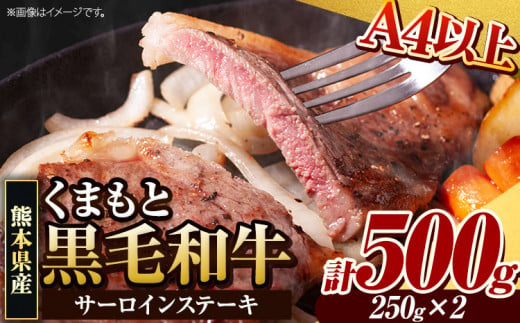 くまもと黒毛和牛 サーロインステーキ 500g ( 250g x 2枚 ) 牛肉 冷凍 《30日以内に出荷予定(土日祝除く)》くまもと黒毛和牛 黒毛和牛 冷凍庫 個別 取分け 小分け 個包装 ステーキ肉 にも サーロインステーキ