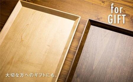 TaKuMi Craft 木の長角トレー Lサイズ ブラックウォールナット トレー 木のトレー おぼん 木製 無垢材 天然木 キッチン用品 アウトドア シンプル カフェ  プレゼント 結婚祝い 日本製