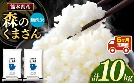 【定期6回】森のくまさん 無洗米 10kg （5kg×2袋）×6回 |  無洗米 米 お米 熊本県 玉名市