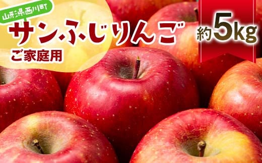 
            FYN6-088 ≪2025年先行予約≫ご家庭用 山形県 西川町産 サンふじりんご 約5㎏ 2025年12月上旬から順次発送 林檎 リンゴ 赤系 ふじ 果物 くだもの フルーツ 秋果実 冬果実 自宅用 家庭用 訳あり 農業者 農家 支援 支援品 数量限定 産地直送 西川町 月山
          