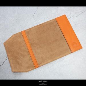 maf pinto (マフ ピント) レザーブックカバー 文庫サイズ オレンジシュリンク 本革 日本製