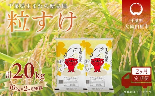 ＜2か月定期便＞ 千葉県産「粒すけ」精米 10kg×2か月連続 計20kg