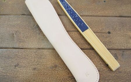 扇子ケース【セルリアンブルー】本革でしっかり収納！大事な扇子を守ります！