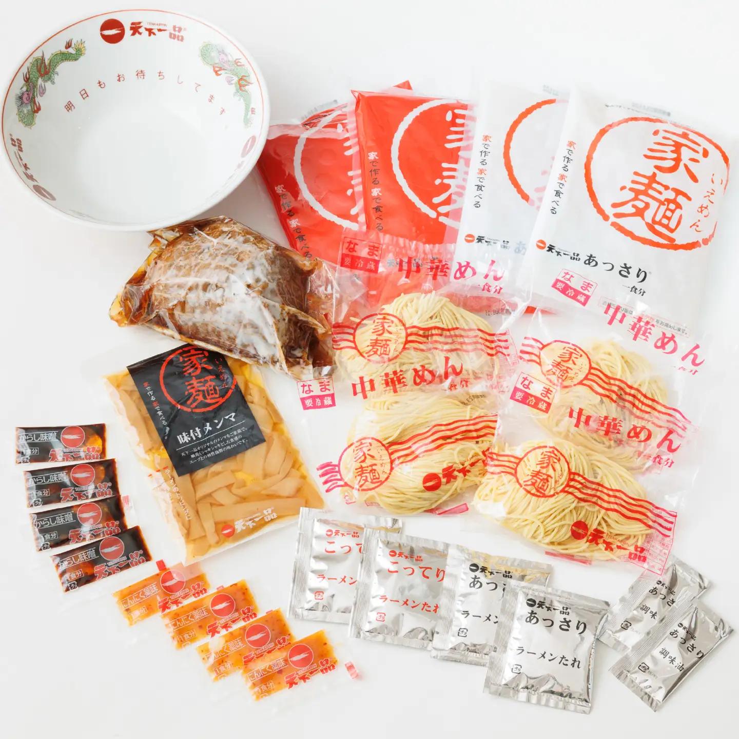 【天下一品】家麺 ラーメン ミックス ４食セット＜チャーシュー・メンマ・鉢付き＞[CU008] | 天下一品ラーメン 天下一品 こってり あっさり