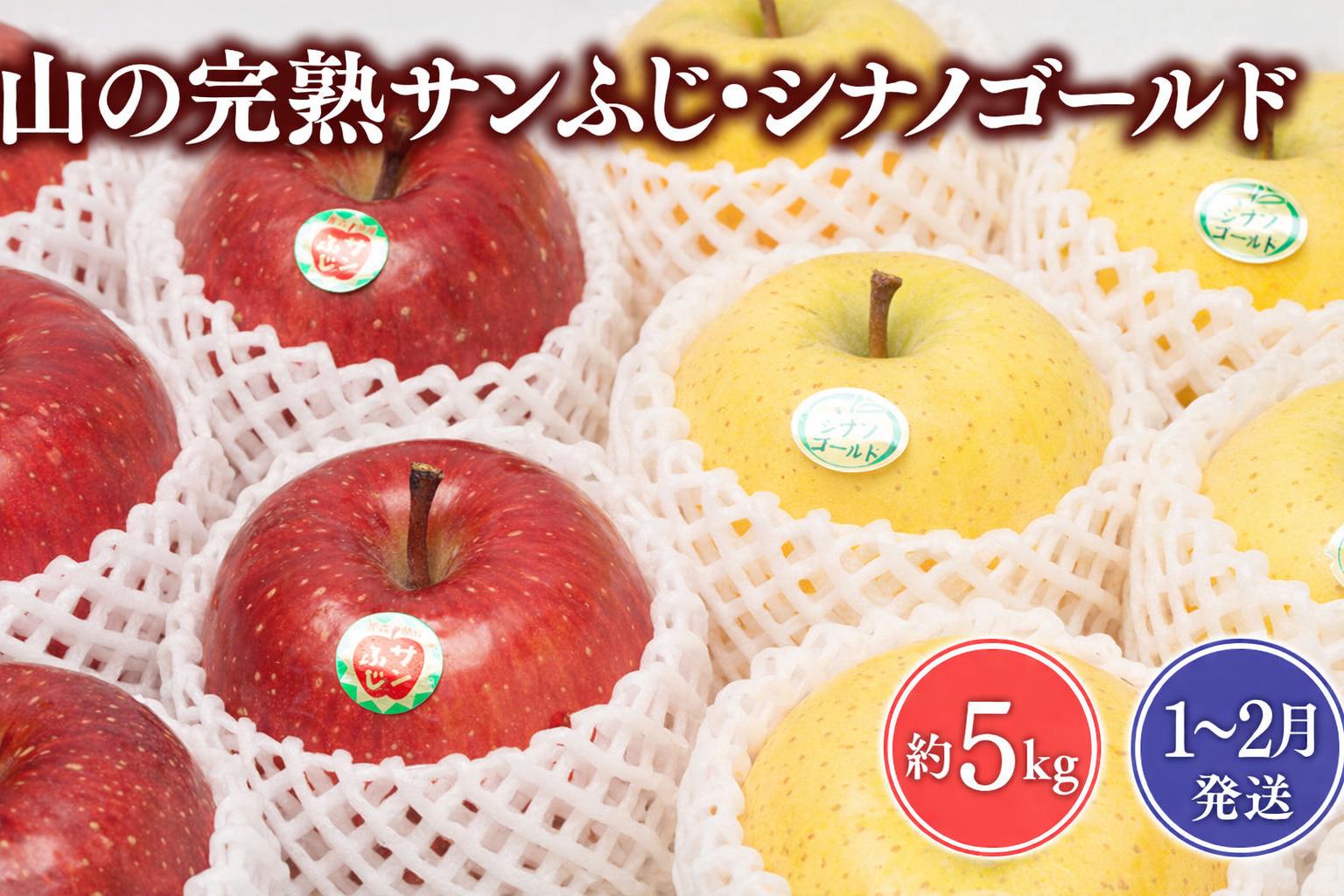 
                  ≪1~2月発送≫山の完熟サンふじ・シナノゴールド約5kg 青森県平川市産
                