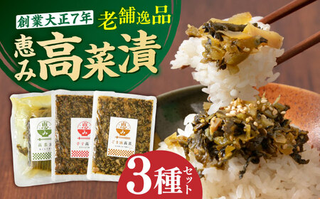 老舗逸品 恵み 高菜3種セット [BGAX002] 高菜漬け 漬物 つけもの