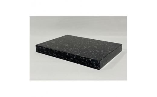 オーディオボード　22cm × 16.2cm × 2.4cm　黒地　グレー粒柄　2枚セット【1509484】