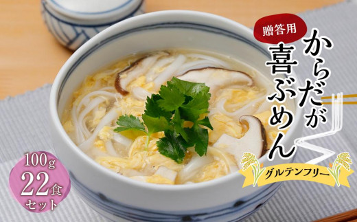 
からだが喜ぶ米粉麺 100g 22食セット 贈答用 グルテンフリー 米粉使用！
