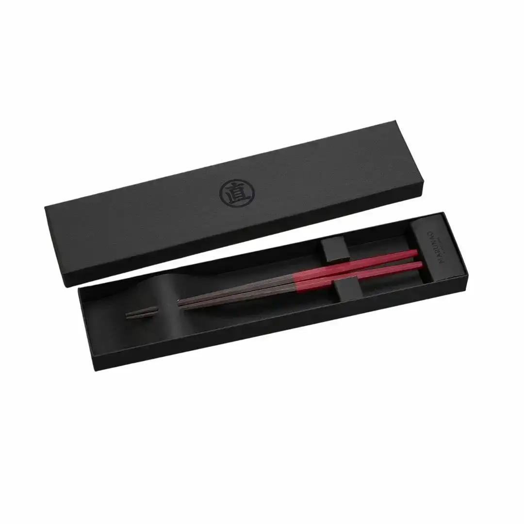 八角箸 日本うさぎ 赤 230mm 高級 箸 贈答用 箸 銘木 燕三条製  [マルナオ]