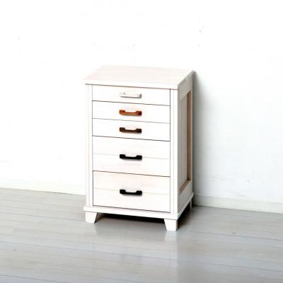 ふるさと納税 海南市 国産 天然木5段チェスト ホワイト AKU104413502