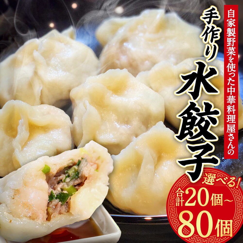 【ふるさと納税】＜選べる内容量＞自家製野菜を使った中華料理屋さんの手作り水餃子 1袋あたり20個 1袋・2袋・4袋 20個 計40個 計80個 ブランド豚 ぎょうざ ギョーザ 中華 惣菜 おかず ご飯のお供 冷凍 大分県産 国産 大分県 竹田市 送料無料