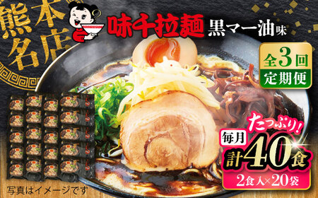 【全3回定期便】味千拉麺 黒/麺 黒マー油味 計40食 （2食入×20袋）【重光産業株式会社】[BHAJ003]
