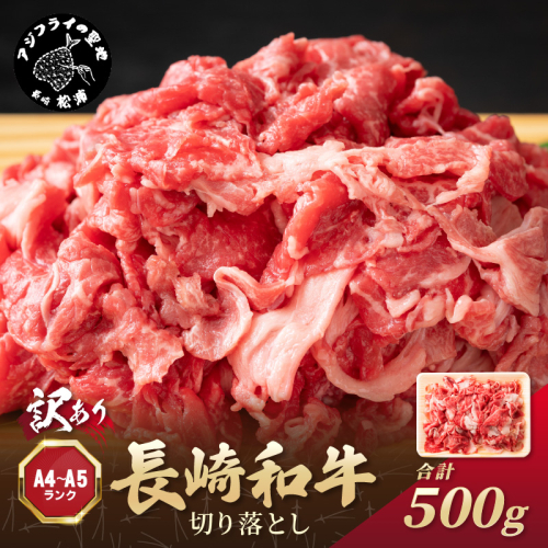 訳あり！【A4～A5】長崎和牛切り落とし500g( 牛肉 おすすめ 長崎和牛 バーベキュー 焼肉 切り落とし 冷凍 国産 送料無料 赤身 )【A6-024】