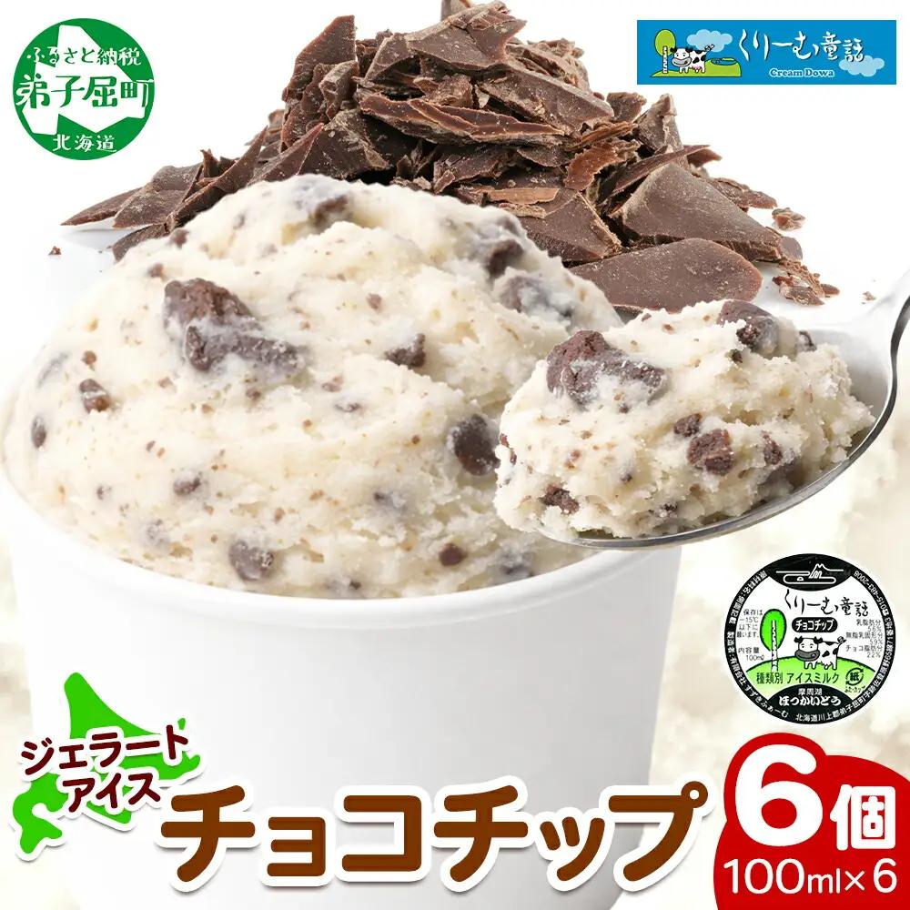 くりーむ童話 カップアイス チョコチップ 100ml×6個 アイスクリーム アイス スイーツ 牛乳 ミルク 贈り物 gift ギフト プレゼント 詰め合わせ 送料無料 北海道 弟子屈町 2335