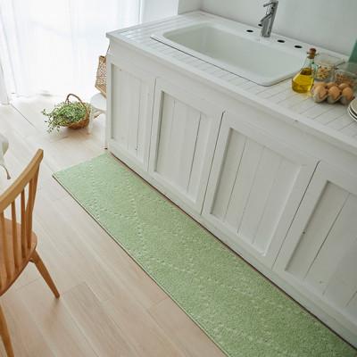 ふるさと納税 和泉市 【45×180cm】洗える おしゃれなキッチンマット ラグ(ポント) グリーン |  | 01