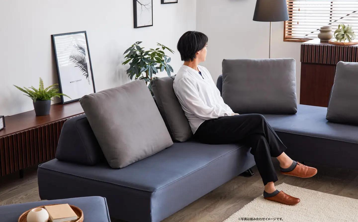 リバティ2 ソファ 160cm 3人掛け ダークグレー【モーブル】【大川家具】