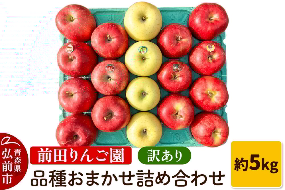 
            りんご【先行受付】訳あり りんご 品種おまかせ詰め合わせ 約 5kg (16～20玉程度)  前田りんご園
          