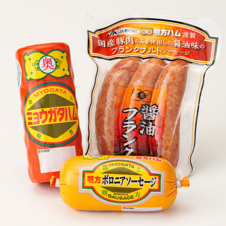 【ふるさと納税】明方ハム Aセット│ハム ソーセージ 詰め合せ 豚肉 肉 惣菜 おかず 弁当 おつまみ ステーキ フランクフルト セット 詰合せ 食べ比べ 国産豚肉 プレスハム 冷蔵 精肉 肉加工品 加工品 岐阜県 川辺町 (A-19/L-1)