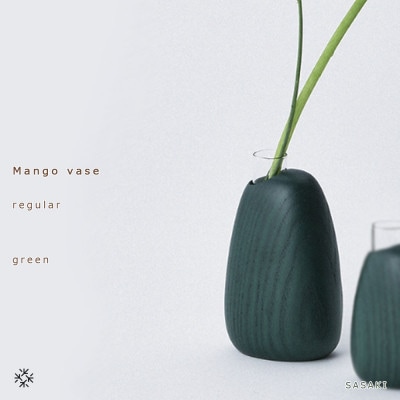 SASAKIのMangovase regulargreen【旭川クラフト木製品花瓶】_03257【1449135】