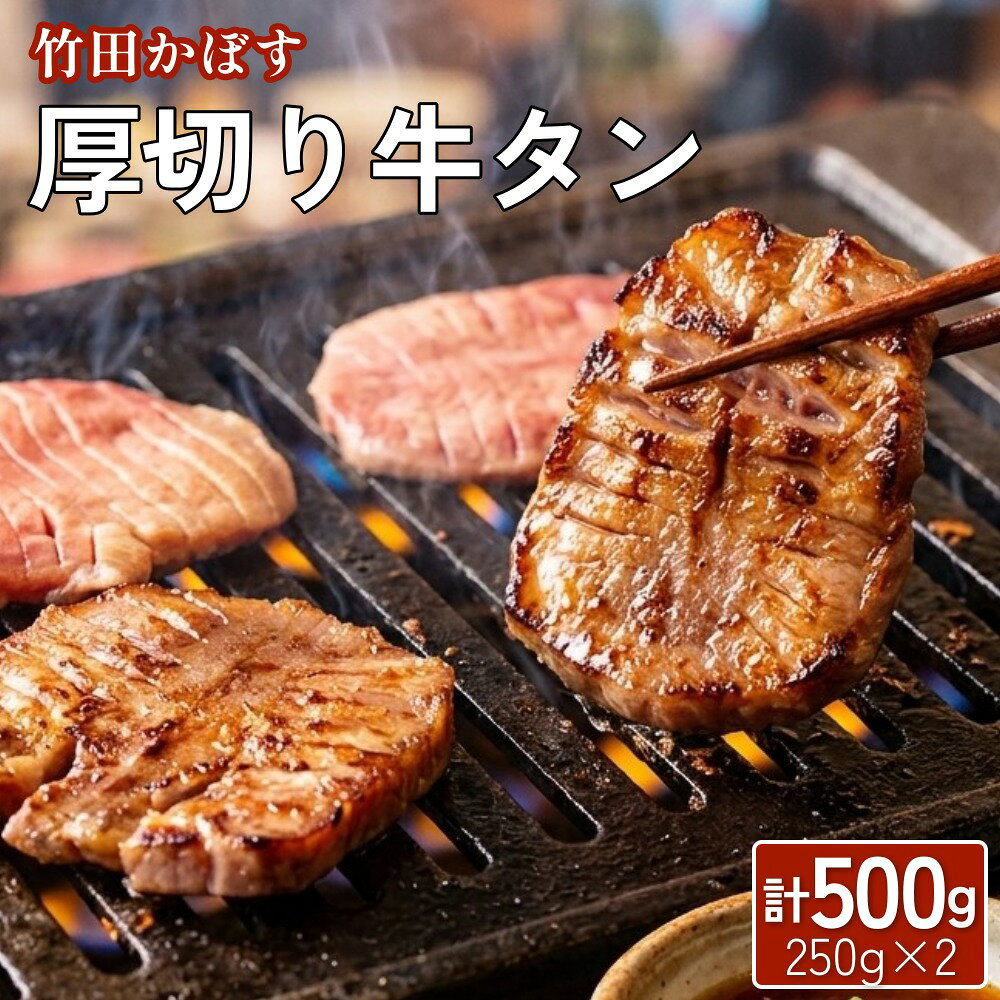 【ふるさと納税】【13営業日以内発送】竹田かぼす 厚切り牛タン 250g×2パック 計 500g 小分け 牛肉 タン