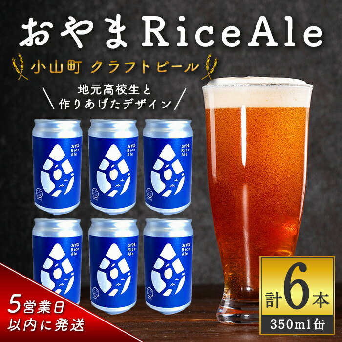 【ふるさと納税】＜ スピード発送 ＞ おやまRiceAle 計6本 ｜ 350ml × 6本 ｜ ビール クラフトビール 350ml 缶 ご当地 ご当地ビール お酒 酒 osake 飲料 エール 大麦 クラフト ギフト 父の日 すぐ 届く