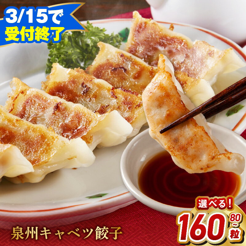【ふるさと納税】【3月15日受付終了】 特別寄附金額 泉州キャベツ餃子 選べる 内容量 80 / 160粒 射手矢農園×李朝園 生餃子 焼くだけ 簡単 調理 泉州 キャベツ 餃子 大粒 焼き餃子 水餃子 揚げ餃子 おかず 自家製 手作り 惣菜 冷凍 中華 泉佐野市 送料無料 圧倒的企業努力