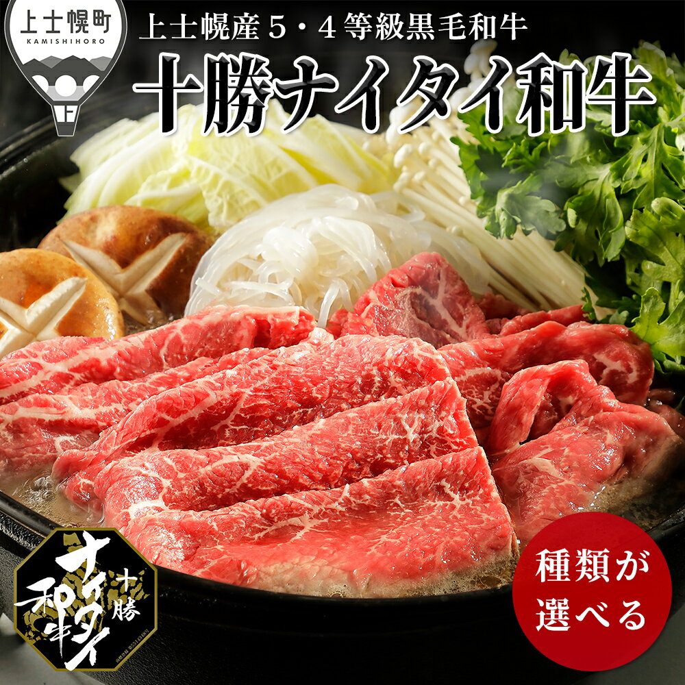 【ふるさと納税】十勝ナイタイ和牛 すき焼き 300g～ 4タイプから選べる レビュー★4.5 北海道 牛 肉 牛肉 和牛 5・4等級 黒毛和牛 オレイン酸含有率55%以上 モモ 肩ロース リブロース 冷凍 レビューキャンペーン対象品 ※オンライン申請対応