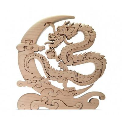 ふるさと納税 河内長野市 三日月龍の木製パズル 干支 |  | 01