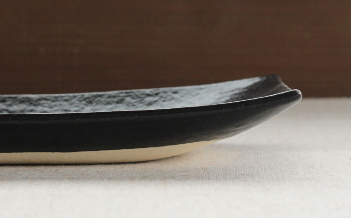 【瀬戸焼】 「舞陶館」　黒釉 長角皿２枚セット【松本陶器株式会社】 / 皿 食器 角皿 / 瀬戸市 [BBDX013]