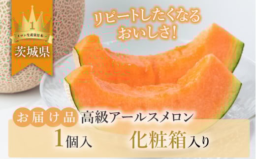 【 先行予約 】 茨城県産 アールスメロン 「 赤 」 【 秀品 】 1個 【 2026年9月上旬 ～ 10月上旬ごろ発送予定 】【 国産メロン 茨城県産メロン メロンの王様 高級メロン めろん  果