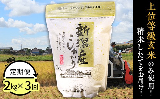 31-K23【3ヶ月連続お届け】新潟県産コシヒカリ2kg