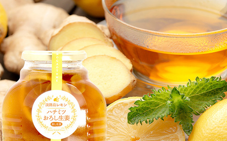 ハチミツおろし生姜レモン 500ml / はちみつ 国産 蜂蜜 ハチミツ 兵庫県産 こうのとり生姜 淡路島産 レモン ノーワックスレモン ショウガオール お湯割り 炭酸割り はちみつジンジャースカッシ