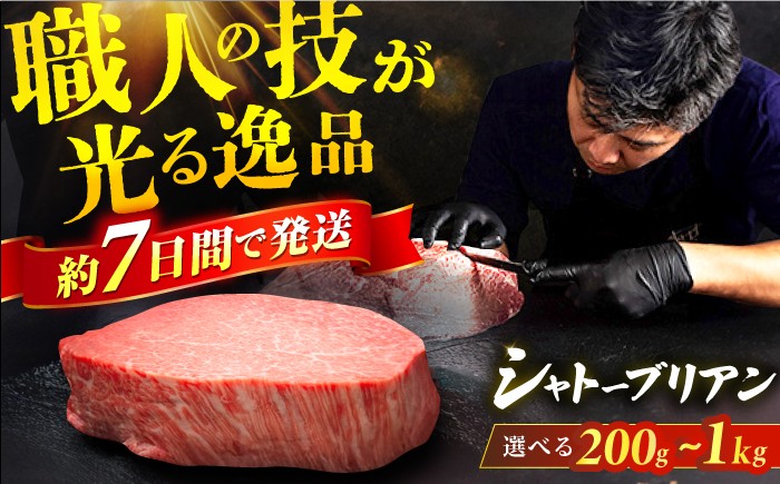 
            【選べる枚数】博多和牛 シャトーブリアン 200g×1枚～200g×5枚 ステーキ 牛肉 ステーキ肉 牛ステーキ ステーキ シャトーブリアン ステーキ用 ヒレ ヒレステーキ 赤身ステーキ 希少部位 ステーキ スピード配送 広川町 / 久田精肉店株式会社 [AFBV023]
          