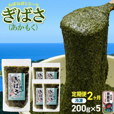 ふるさと納税 男鹿市 【定期便2ヶ月】ぎばさ(あかもく) 200g×5個セット 海藻 男鹿市|23_ogn-240502